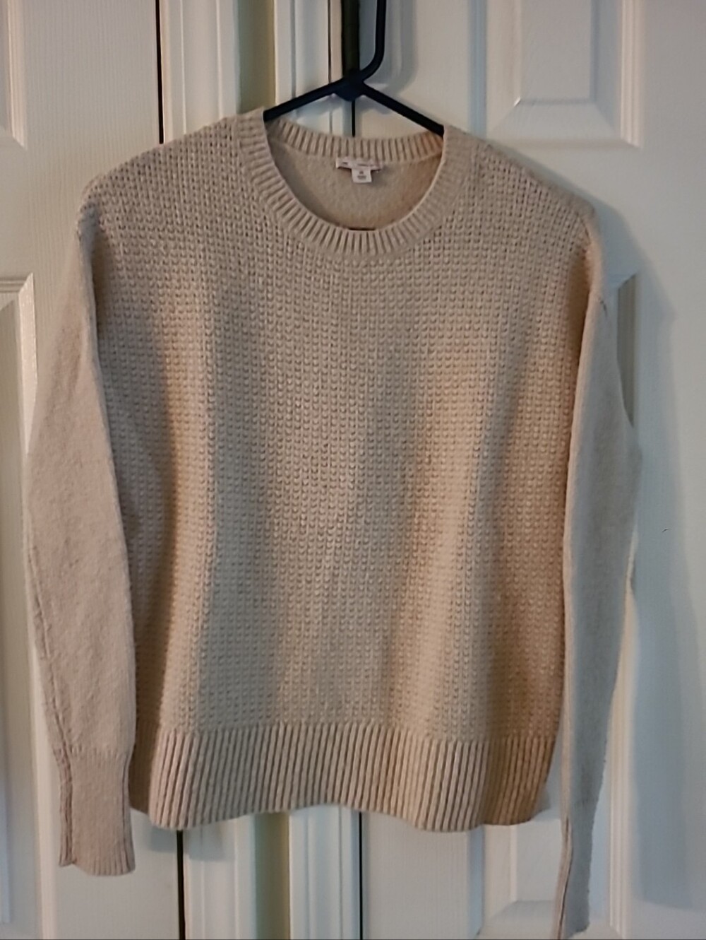 Cream Textured Knit Sweater